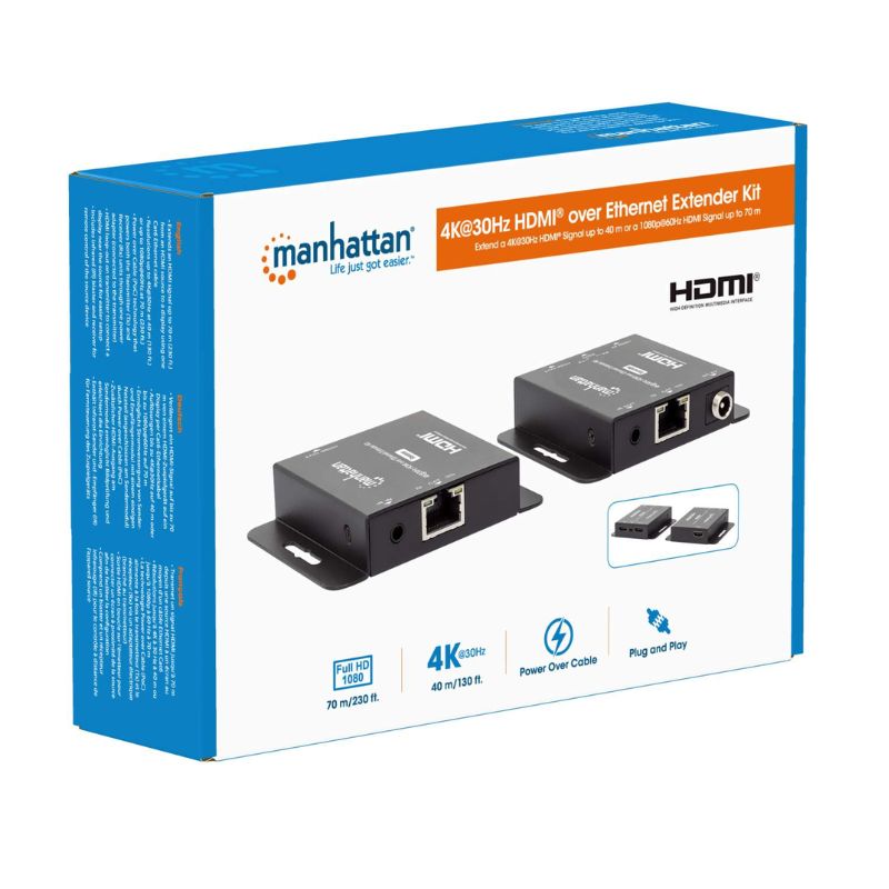 KIT EXTENSOR HDMI MANHATTAN SOBRE ETHERNET 4K@30HZ 40M (168397)