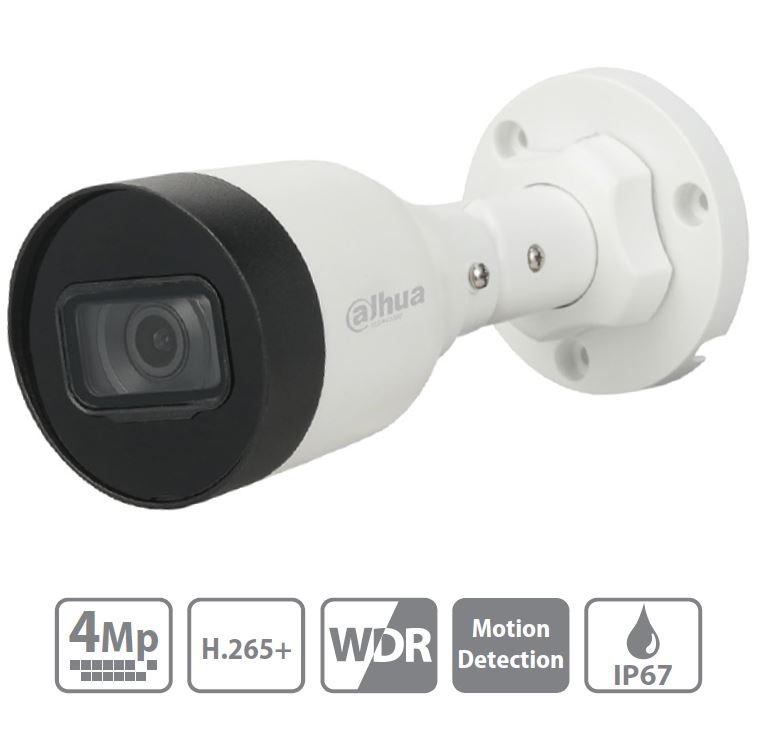 CAMARA BALA DAHUA IP 4MP H.265+ IR 30 M 30FPS WDR (DH-IPC-HFW1431S1N-0280B-S4)