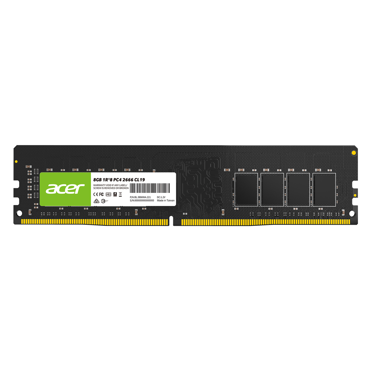 MEMORIA UDIMM DDR4 ACER UD100 8GB 2666MHZ CL19 (BL.9BWWA.221)