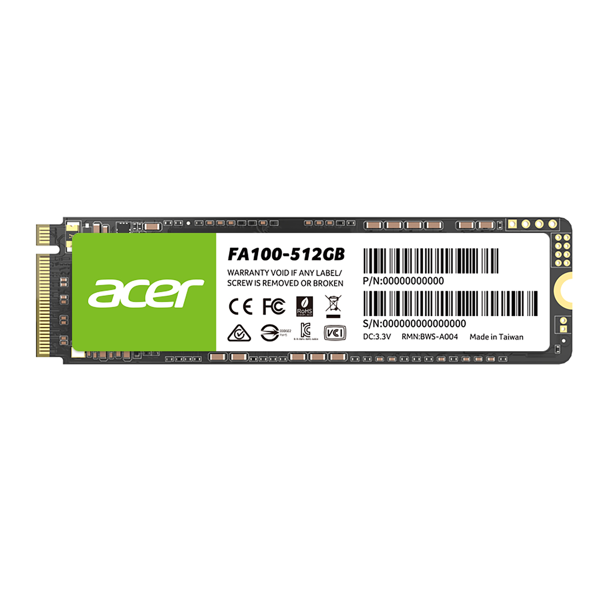 UNIDAD SSD ACER FA100 512GB M.2 NVME 3300MB/S (BL.9BWWA.119)