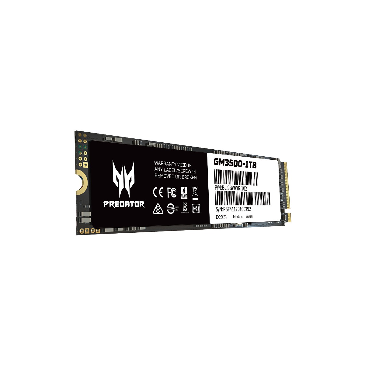 UNIDAD SSD PREDATOR GM3500 1TB M.2 NVME GEN3X4 3400MB/S (BL.9BWWR.102)