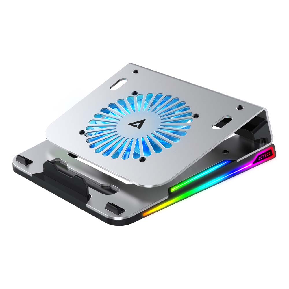 BASE ENFRIADORA ACTECK EX BE650 P/LAP/ VENT+HUB/RGB/NEGRO (AC-936156)