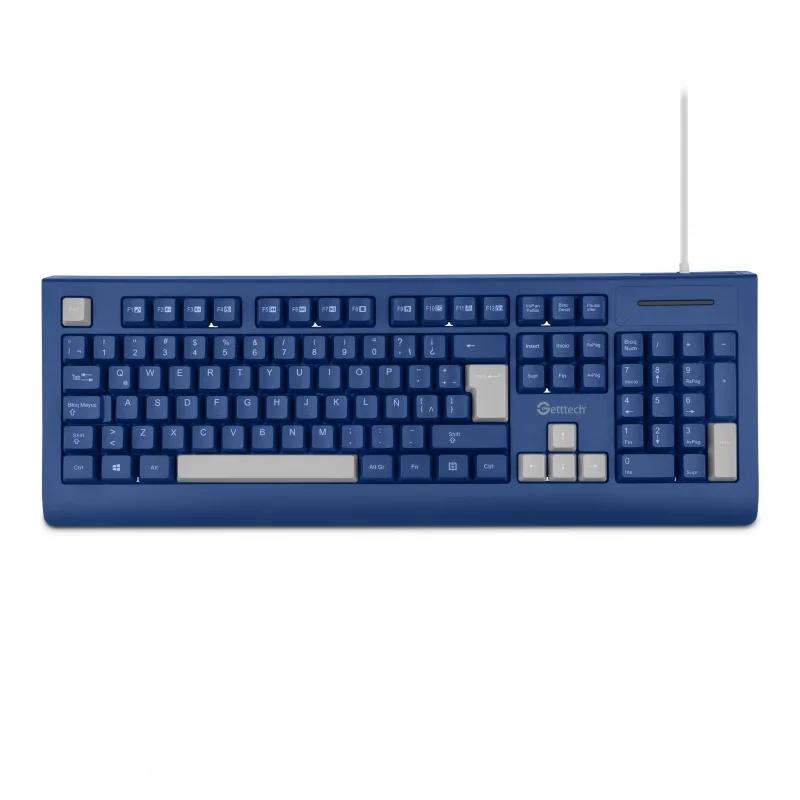 TECLADO GETTTECH ALAMBRICO AZUL MEMBRANA GGK-ESMWR-02-BL