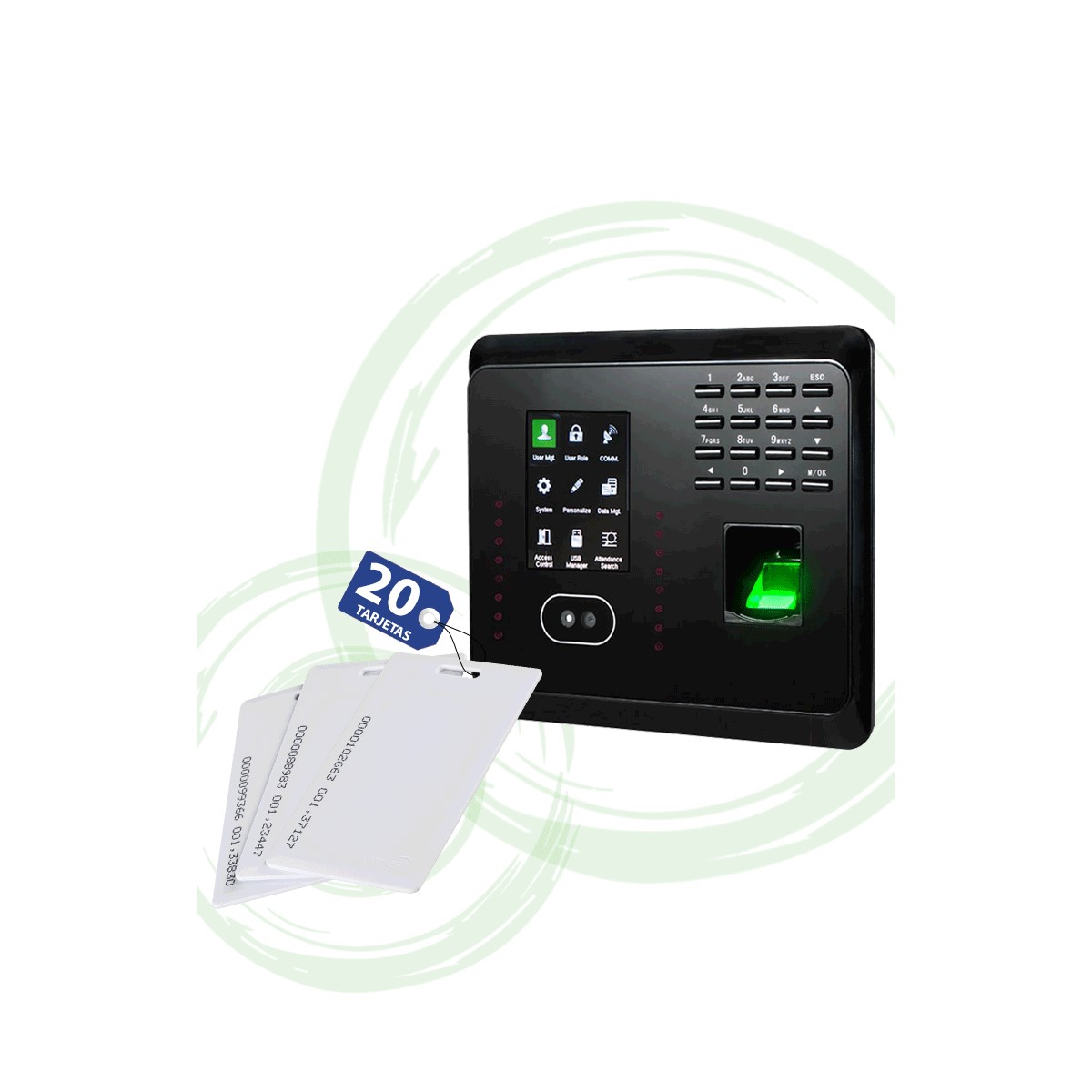 ZKTECO PAQUETE DE CONTROL ACCESO Y ASISTENCIA CON 20T(MB360-With-Cards)