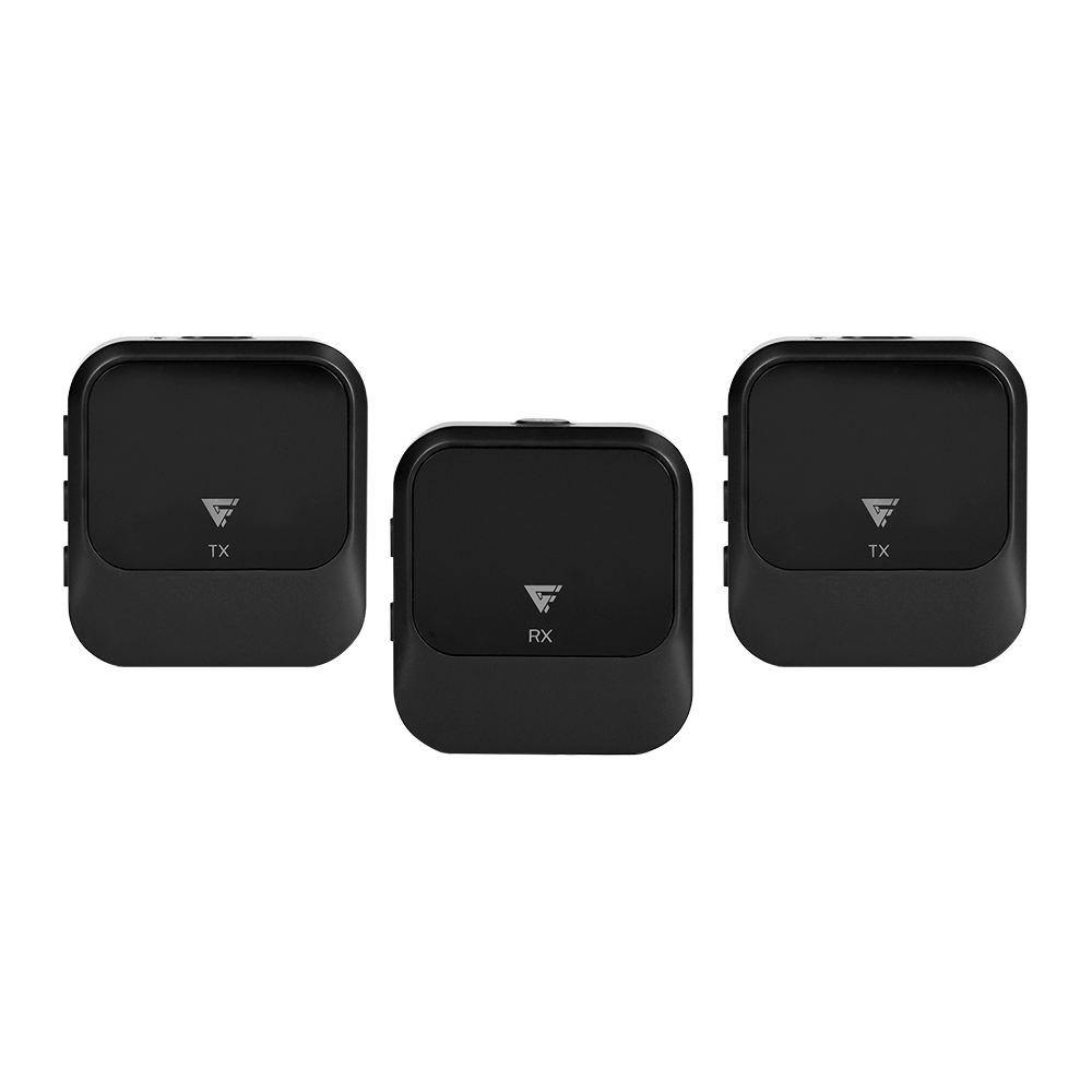 KIT 2 MICROFONOS LAVALIER GAME FACTOR USB C/2.4GHz/CANC DE RUIDO NEGRO (MCL650)