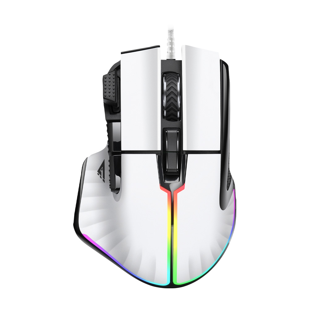 MOUSE GAME FACTOR LASER, PIXART 3370, 19K DPI, 6+1 BOTONES RGB MOG602-WH