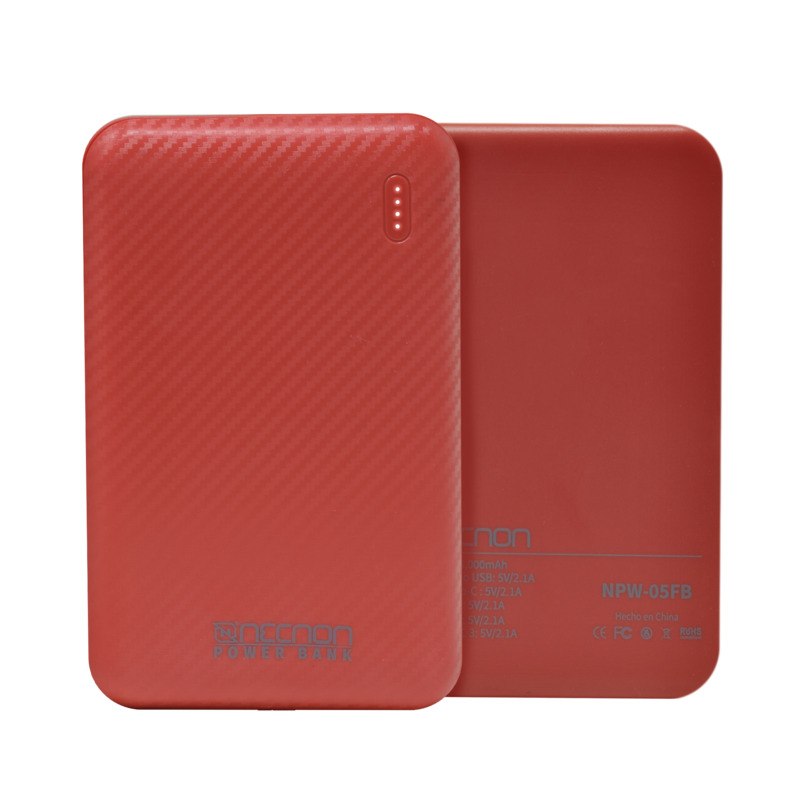 POWERBANK NECNON NPW-05FB 5000MAH TIPO C ROJO NBPB0502FB