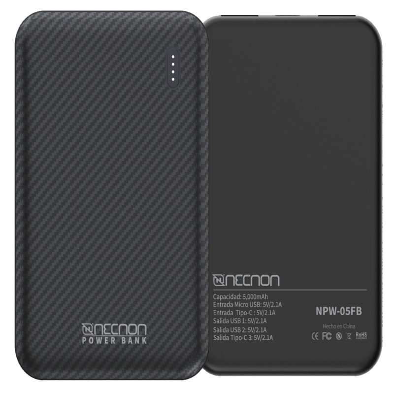 POWERBANK NPW-05FB 5000mAh INDICADOR LED ENTRADA Y SAL. TIPO C BLANCO