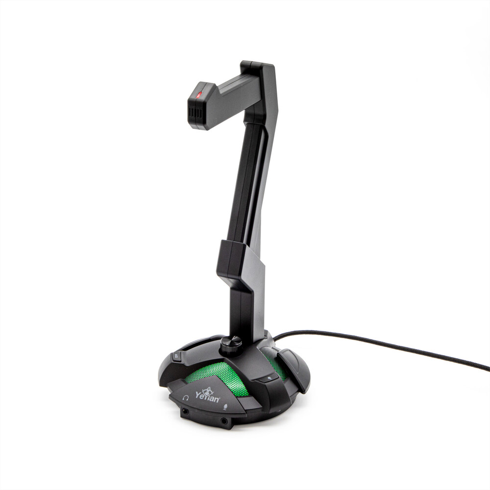 BASE HEADSET YEYIAN YAO-29201N RGB 2 USB2.0 MIC EQUALIZADOR NEGRO
