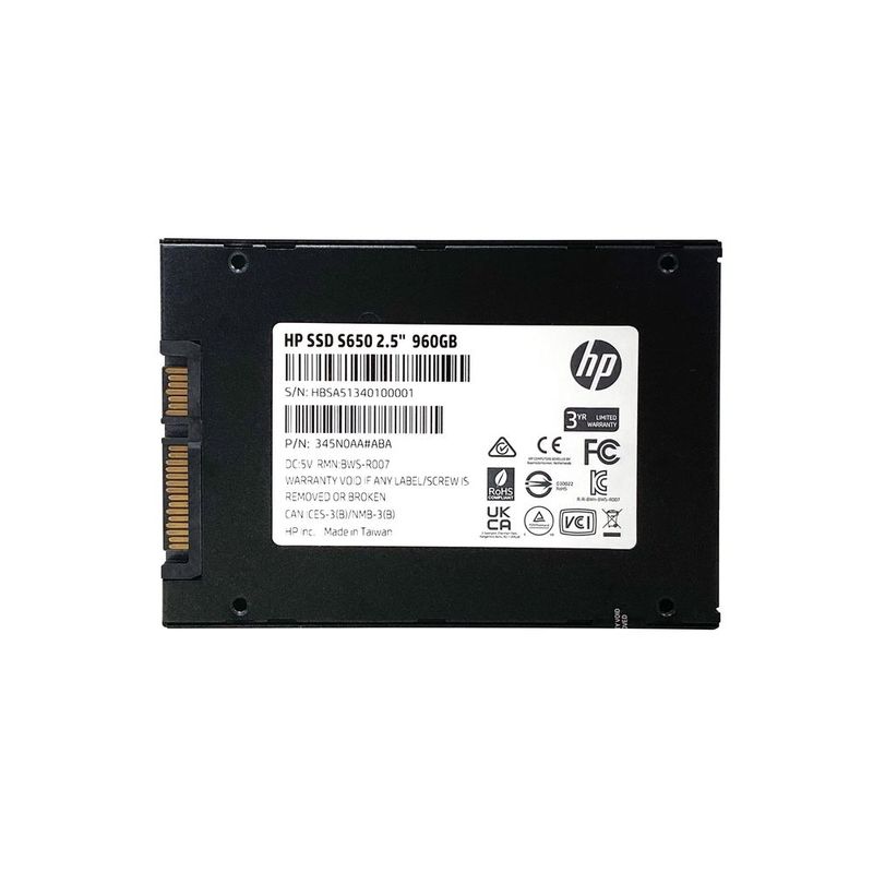 UNIDAD SSD HP 960GB S650 3560/500 345N0AA