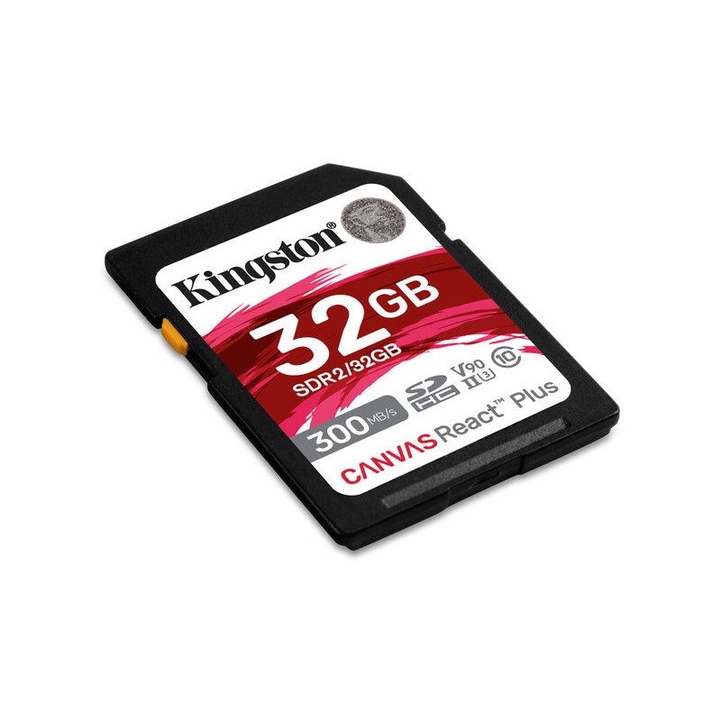 MEMORIA SD KINGSTON SDHC CANVAS REACT PLUS 300R UHS-II V90(SDR2/32GB)