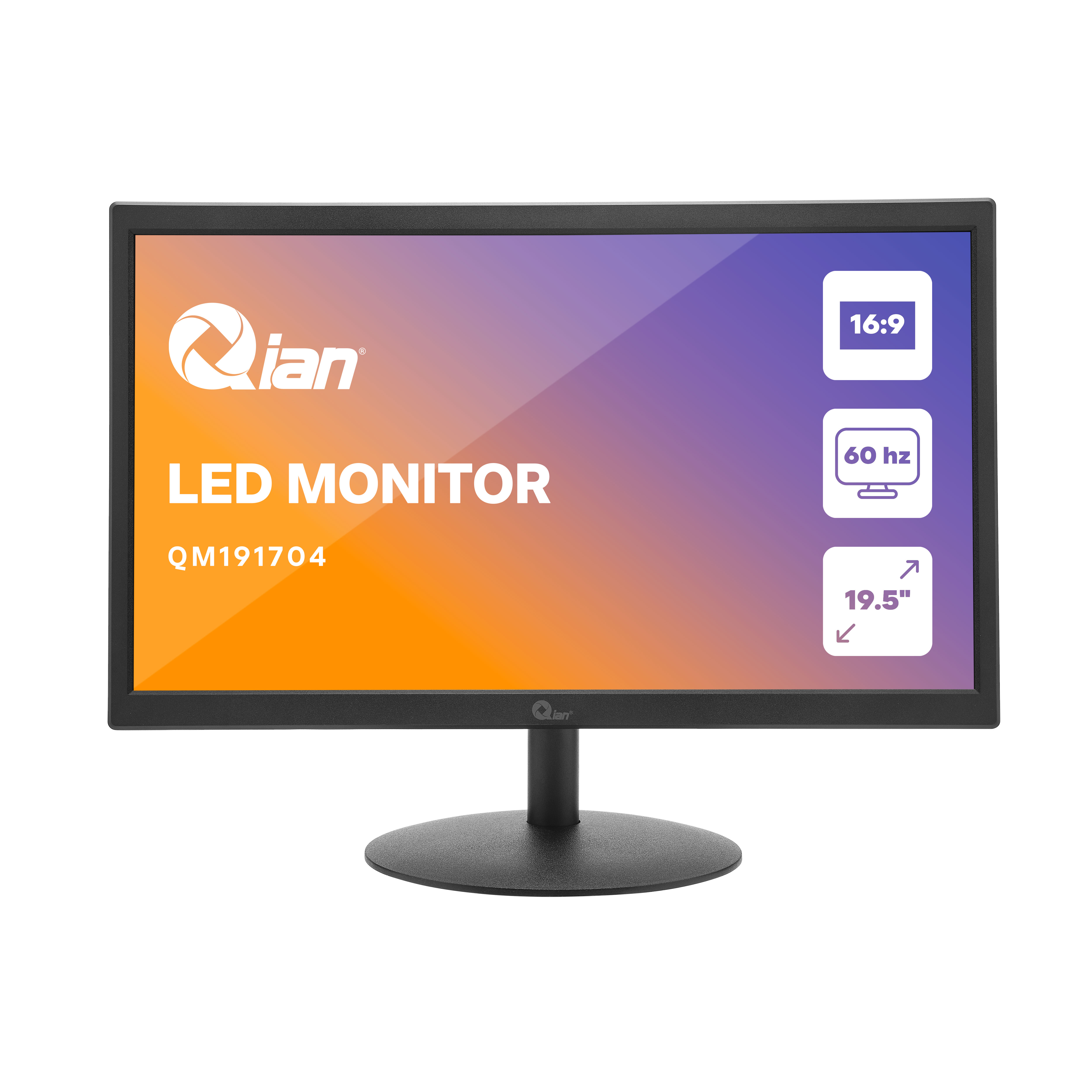 MONITOR QIAN QM191704 - 19.5"/ LED/ FULLHD/ HDMI/ VGA/ VESA