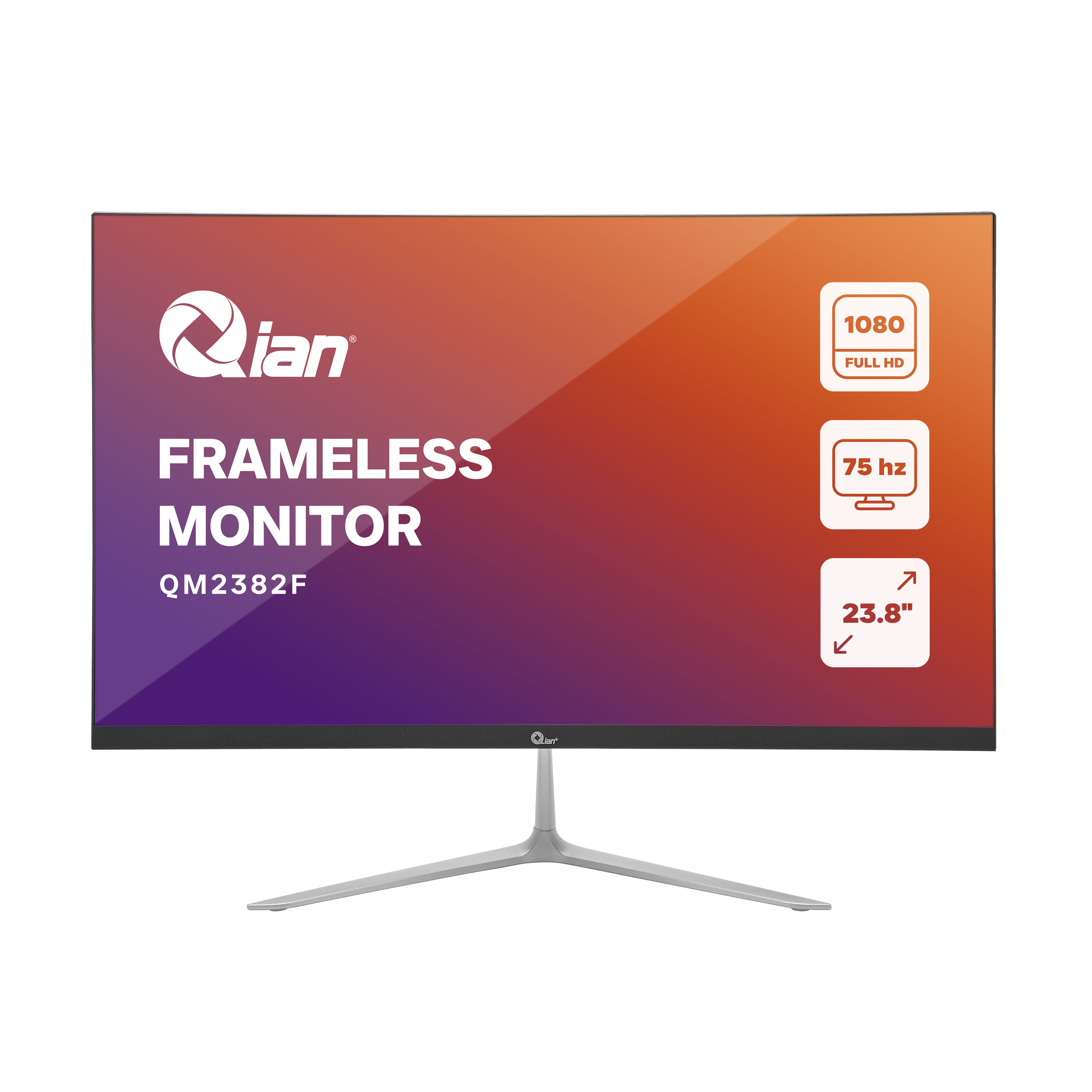 MONITOR QIAN QM2382F- 23.8"/ LED/ FRAMELESS/ FULLHD/VGA/HDMI/ S/MARCO