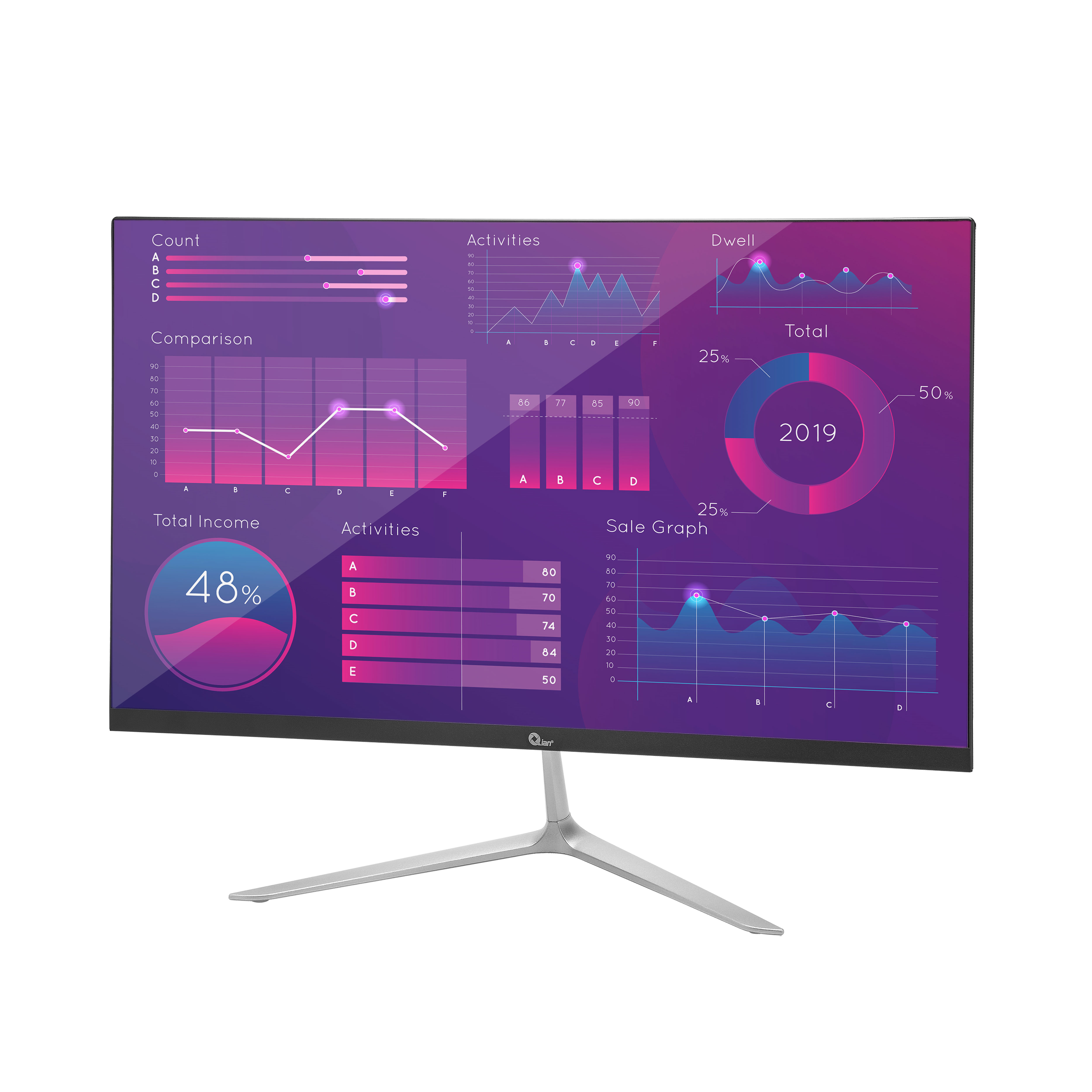 MONITOR QIAN QM2382F- 23.8"/ LED/ FRAMELESS/ FULLHD/VGA/HDMI/ S/MARCO