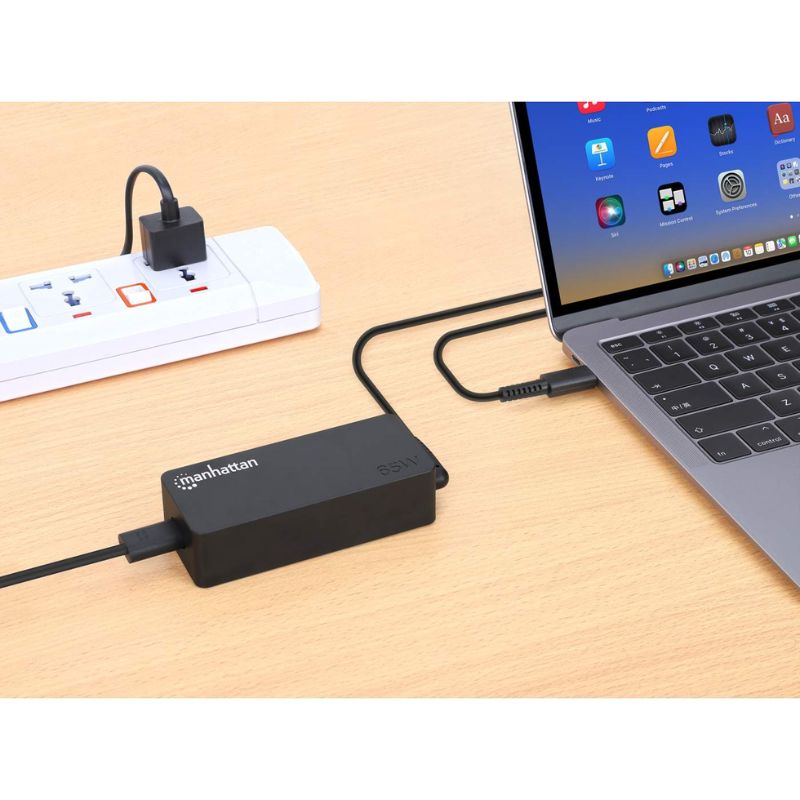 CARGADOR UNIVERSAL PARA LAPTOP USB C 65W MANHATTAN 102513