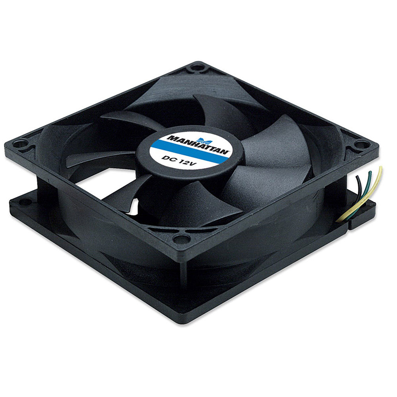 VENTILADOR GABINETE/FUENTE MANHATTAN 80MM NEGRO 3 PIN 700955
