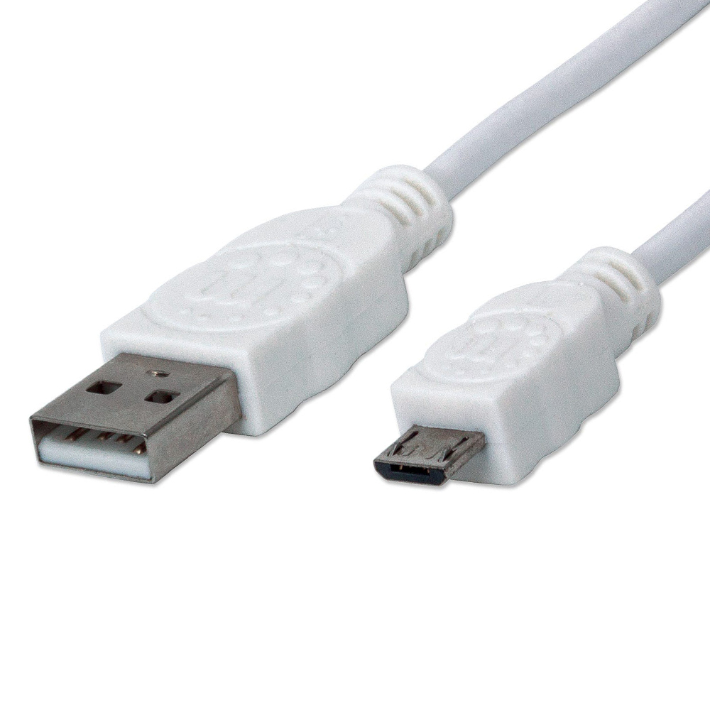 CABLE USB MANHATTAN V2.0 A-MICRO B 1.0M BLANCO 323987