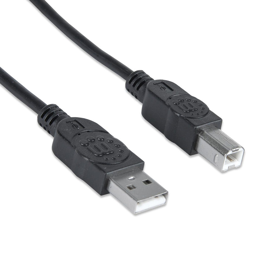 CABLE USB V2.0 MANHATTAN A-B  5.0M, NEGRO 337779