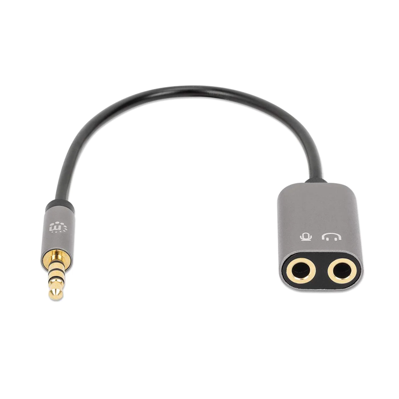 ADAPTADOR AUDIO 3.5MM TRRS 1 M A 2H 20CM MANHATTAN 356107