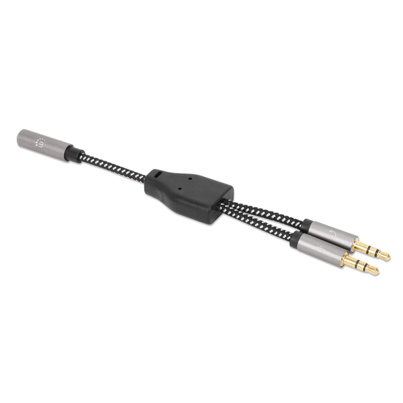 ADAPTADOR AUDIO 3.5MM 1 H A 2 M, 15CM MANHATTAN 356121