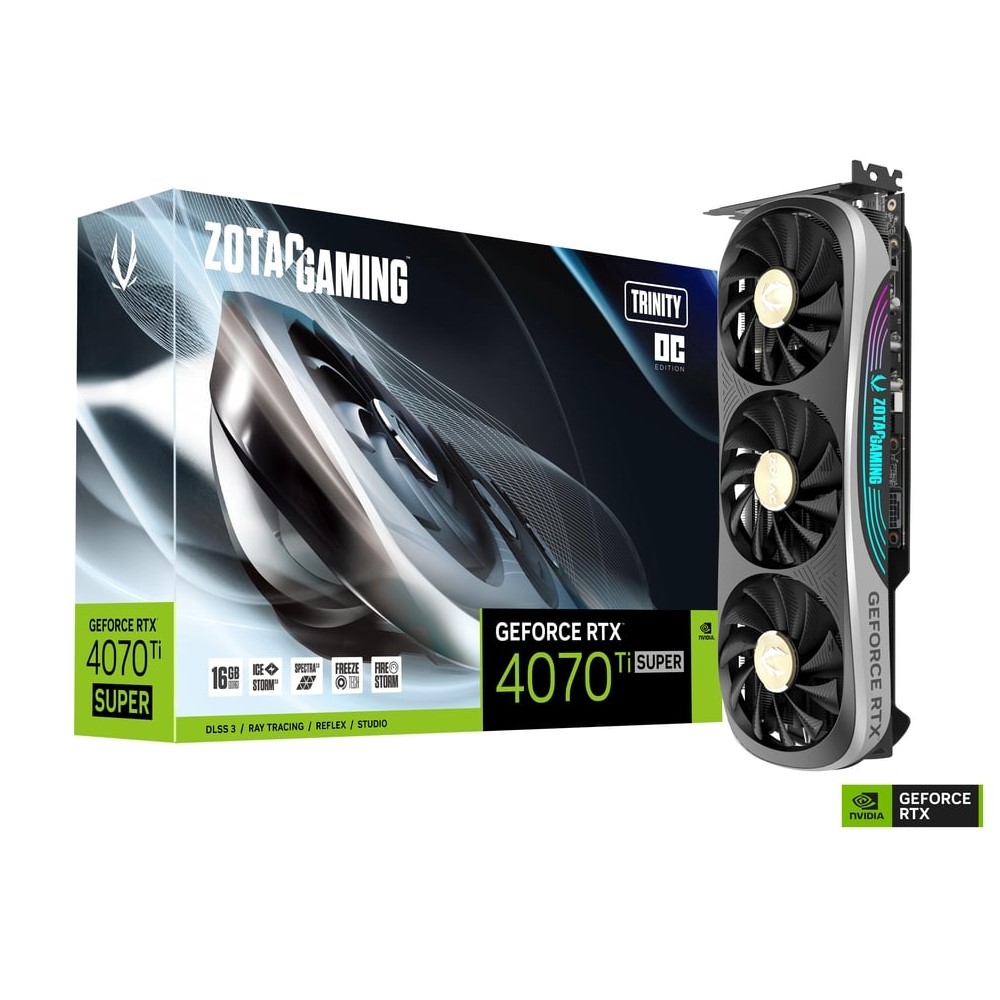 TARJETA DE VIDEO ZOTAC 4070 TI SUPER TRINITY OC 16GB GDDR6 DLSS 3.5