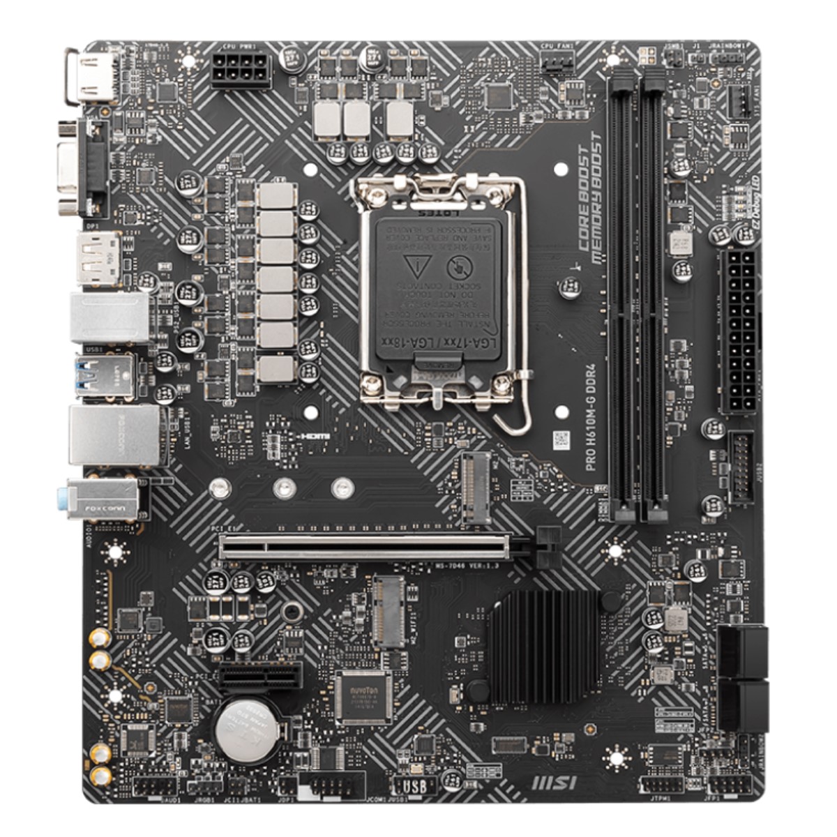 TARJETA MADRE MSI PRO H610M-G DDR4 M.2 PCIE 4.0 12TH 1700 MATX HDMI (ED)