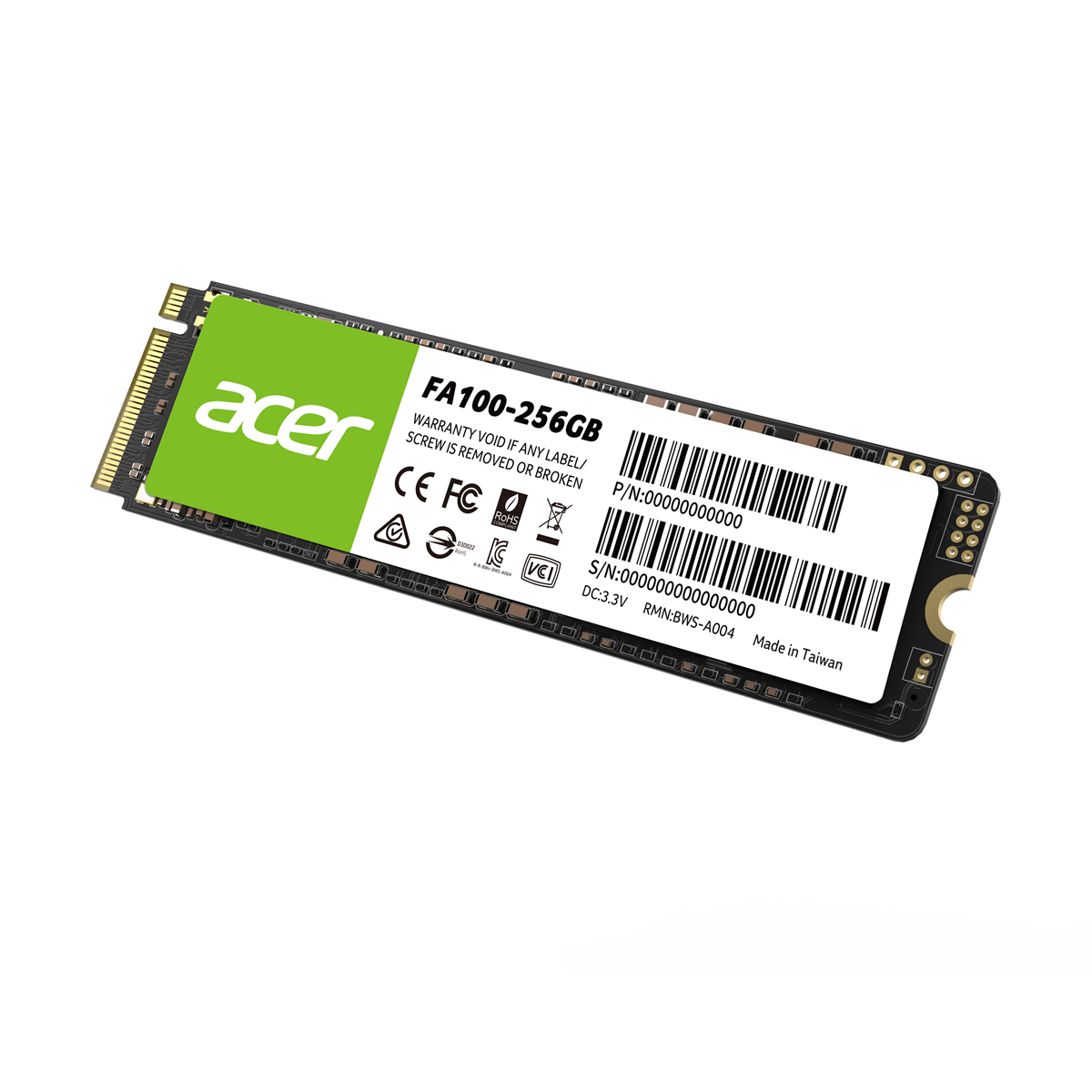 UNIDAD SSD ACER FA100 256GB M.2 NVME 3300MB/S (BL.9BWWA.118)
