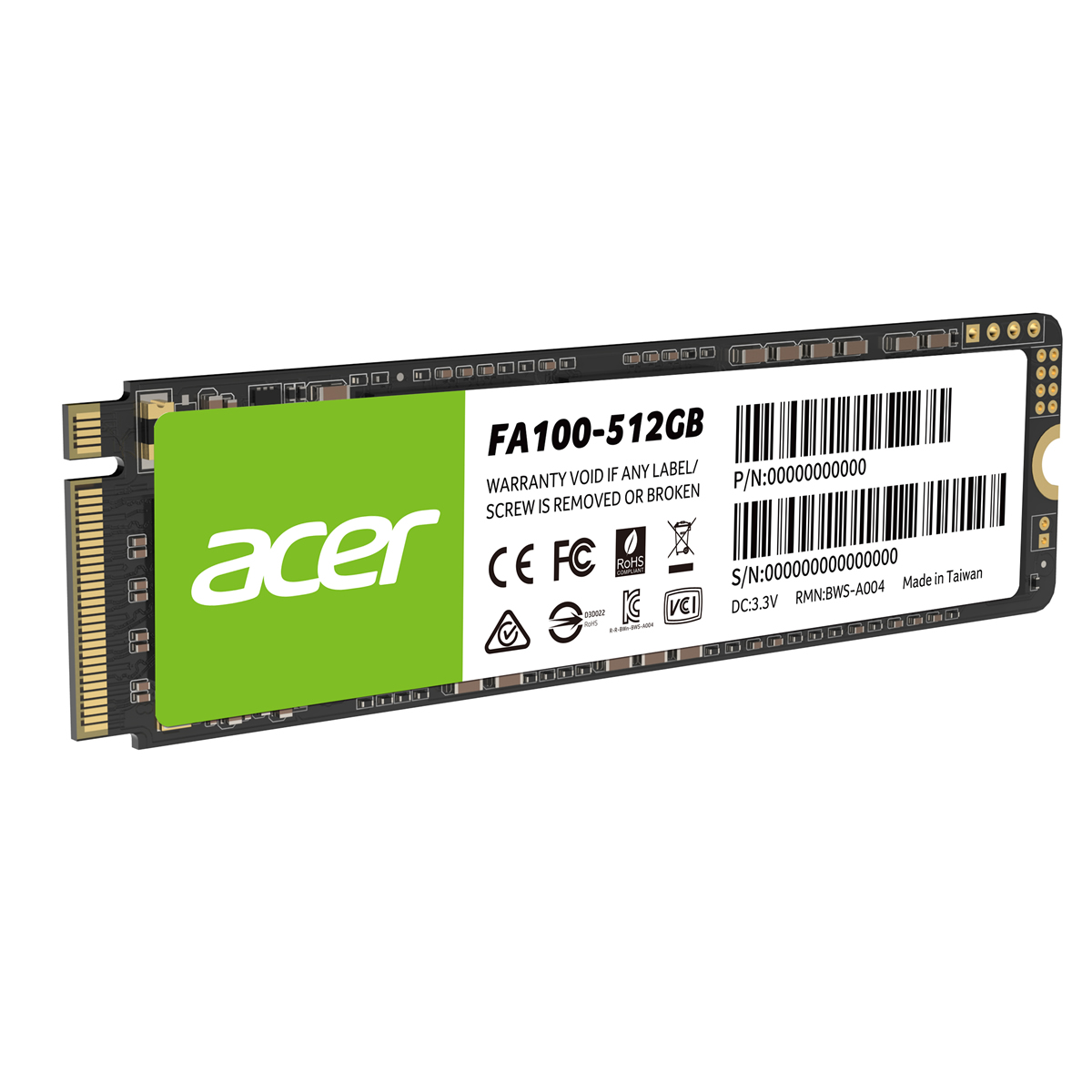 UNIDAD SSD ACER FA100 512GB M.2 NVME 3300MB/S (BL.9BWWA.119)