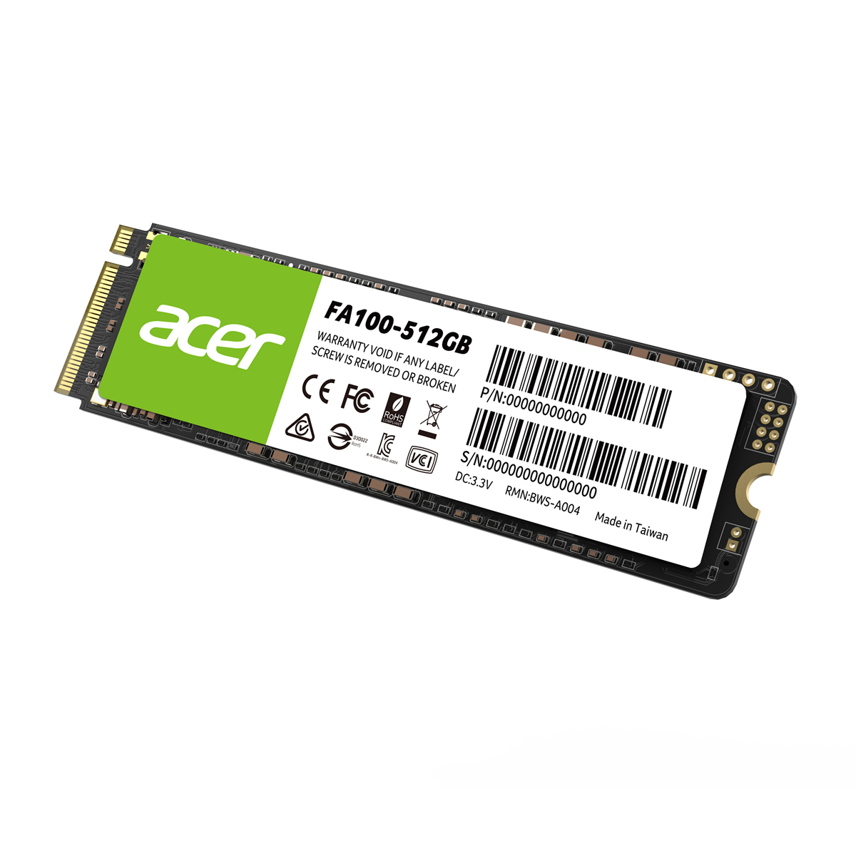 UNIDAD SSD ACER FA100 512GB M.2 NVME 3300MB/S (BL.9BWWA.119)