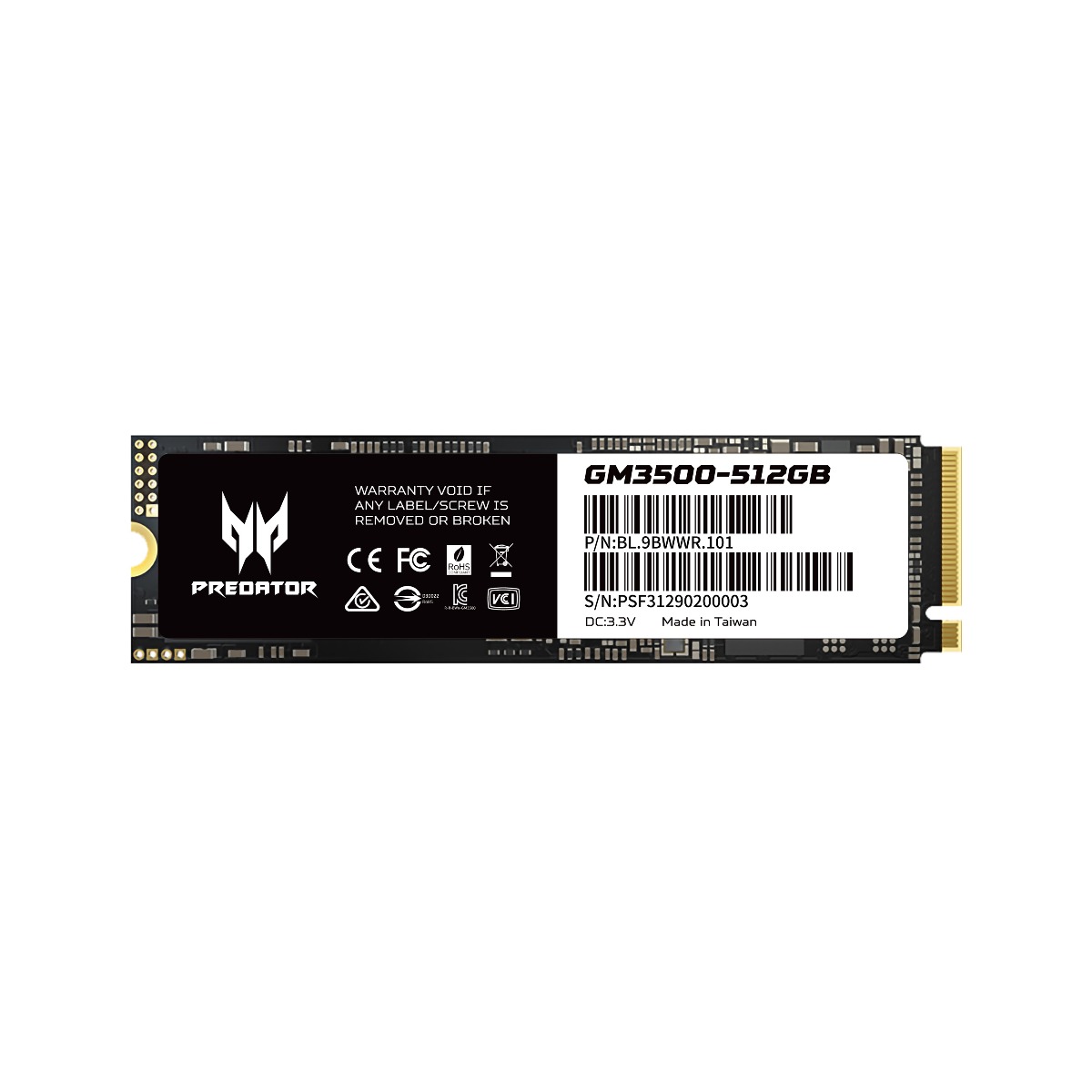 UNIDAD SSD PREDATOR GM3500 512GB M.2 NVME GEN3X4 3400MB/S (BL.9BWWR.101)