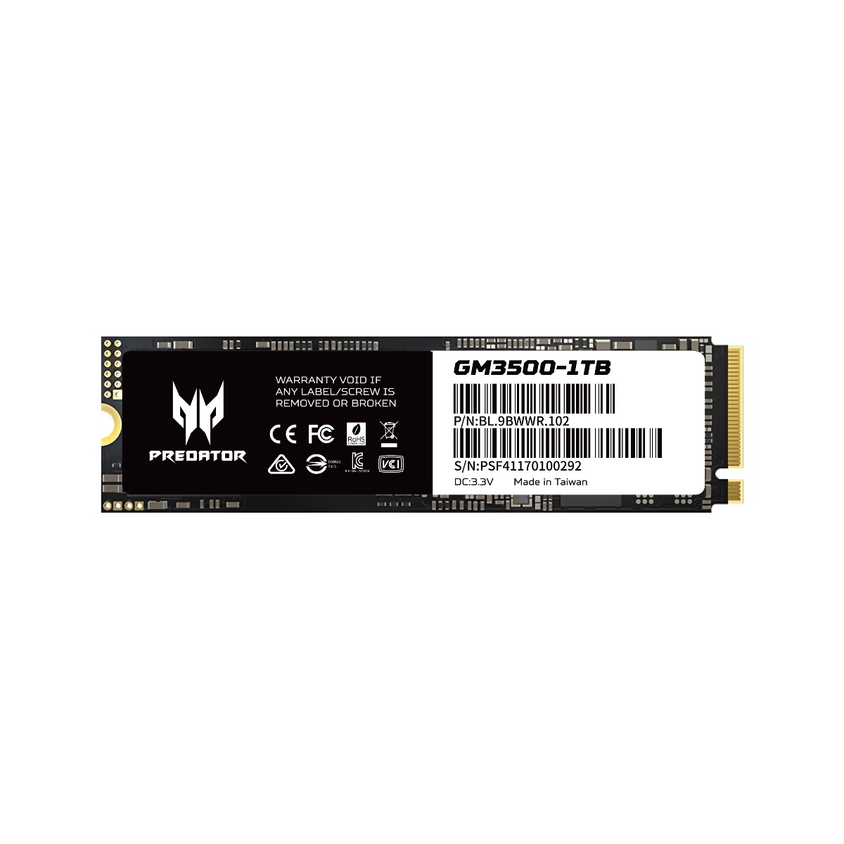 UNIDAD SSD PREDATOR GM3500 1TB M.2 NVME GEN3X4 3400MB/S (BL.9BWWR.102)