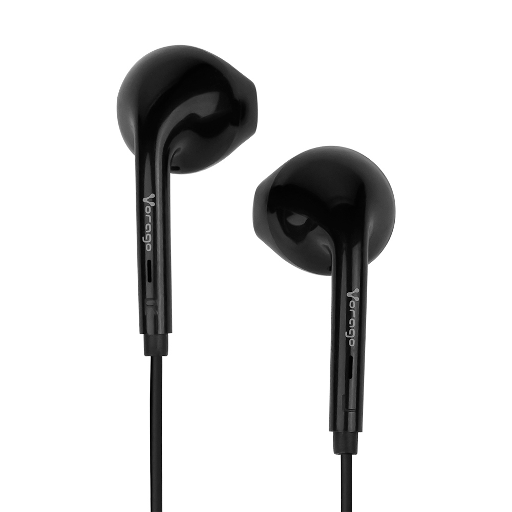 AUDIFONO VORAGO MANOS LIBRES 3.5MM CTRL VOL. Y MICROF NEGRO EP-201-V2-BK