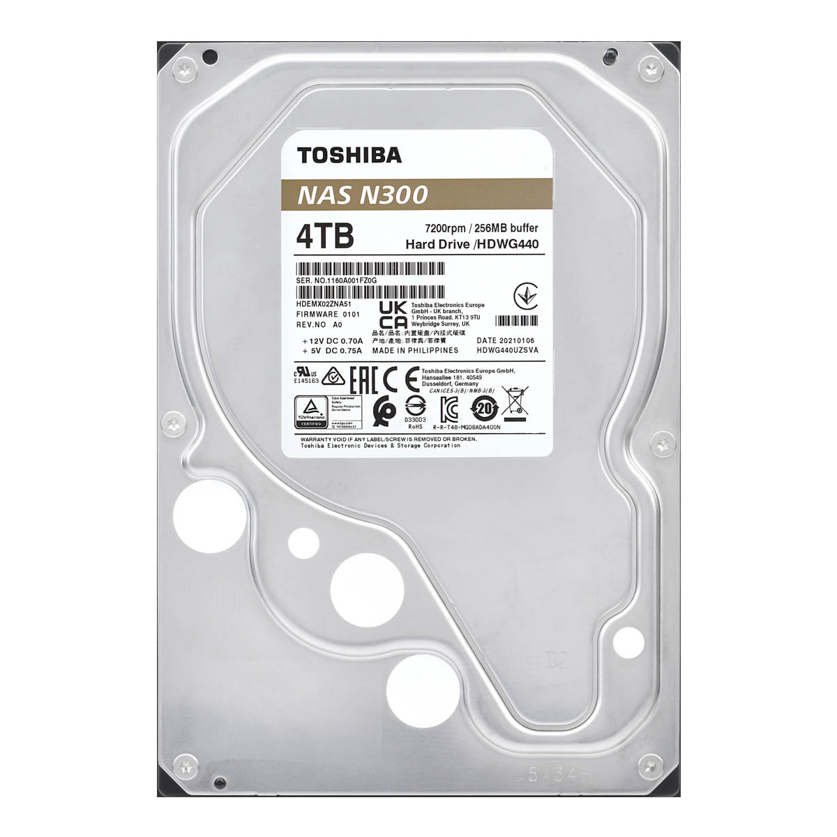 DD INTERNO TOSHIBA N300 4TB 3.5" 7200RPM NAS 128MB (HDWG740XZSTC)