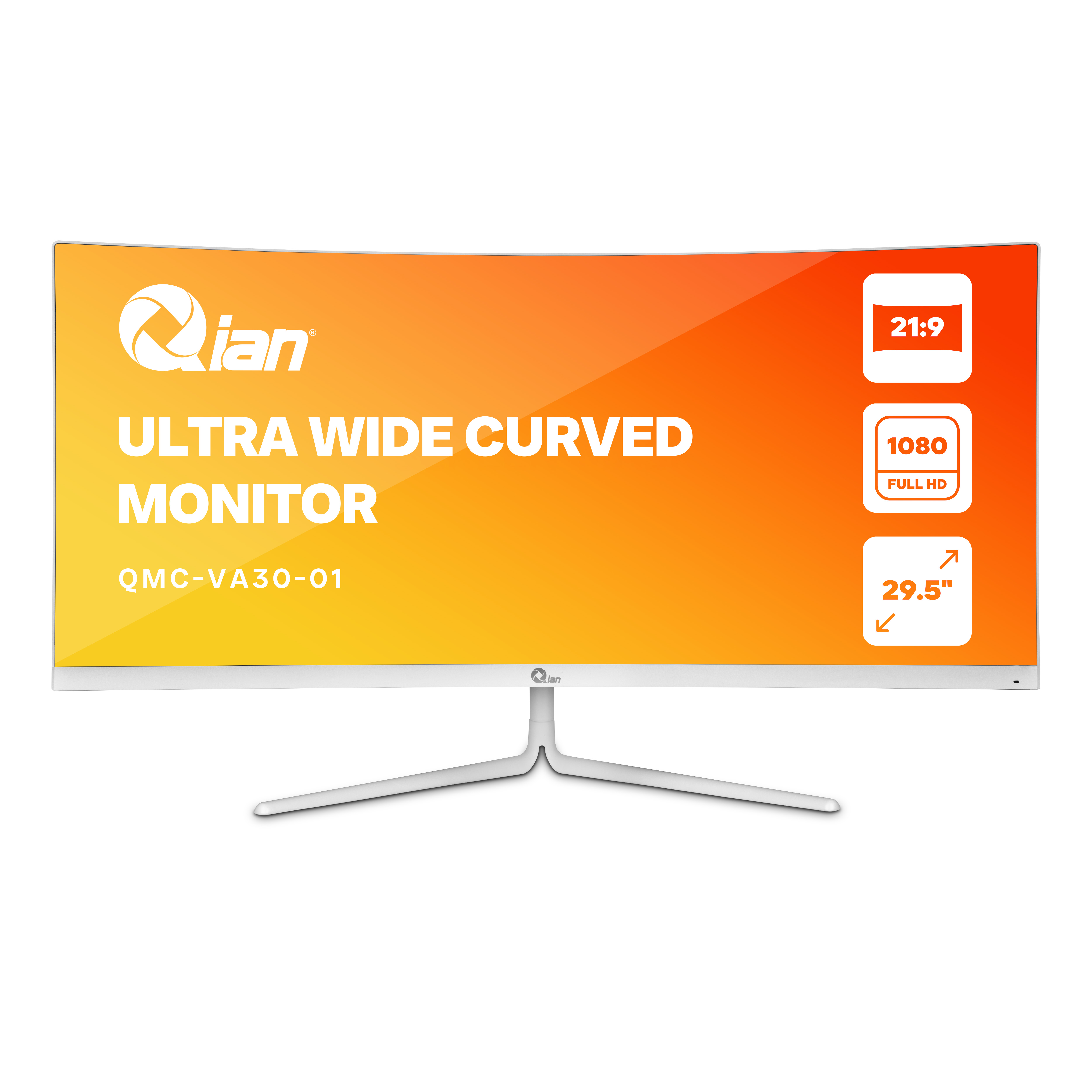 Qian 30" Ultra Wide FHD 1080P Curved Office Monitor - SKU: QMC-VA30-01