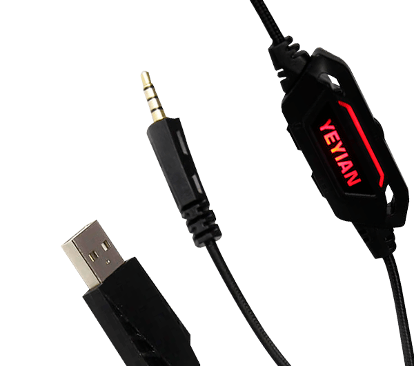 HEADSET GAMER YEYIAN YDV-33403 USB, 3.5MM, OMNIDIRECCIONALNEGRA C/ ROJO VICIOUS 3000
