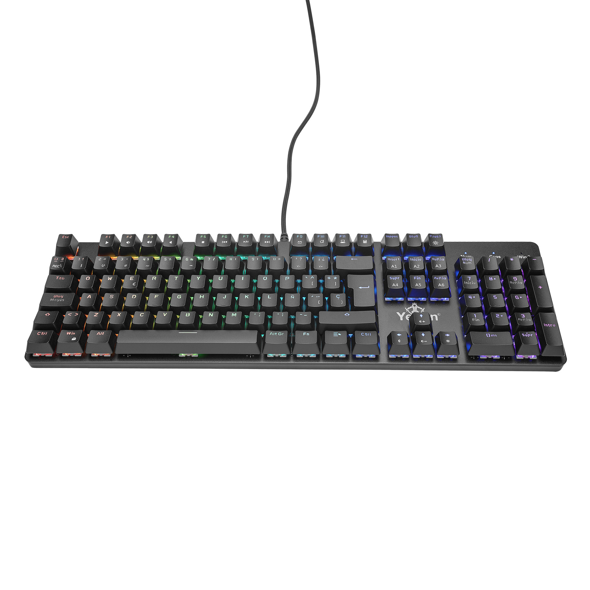 TECLADO GAMER YEYIAN YKM-ERGB-03 KUSARI MECANIC SWITCH CAFÉ RGB