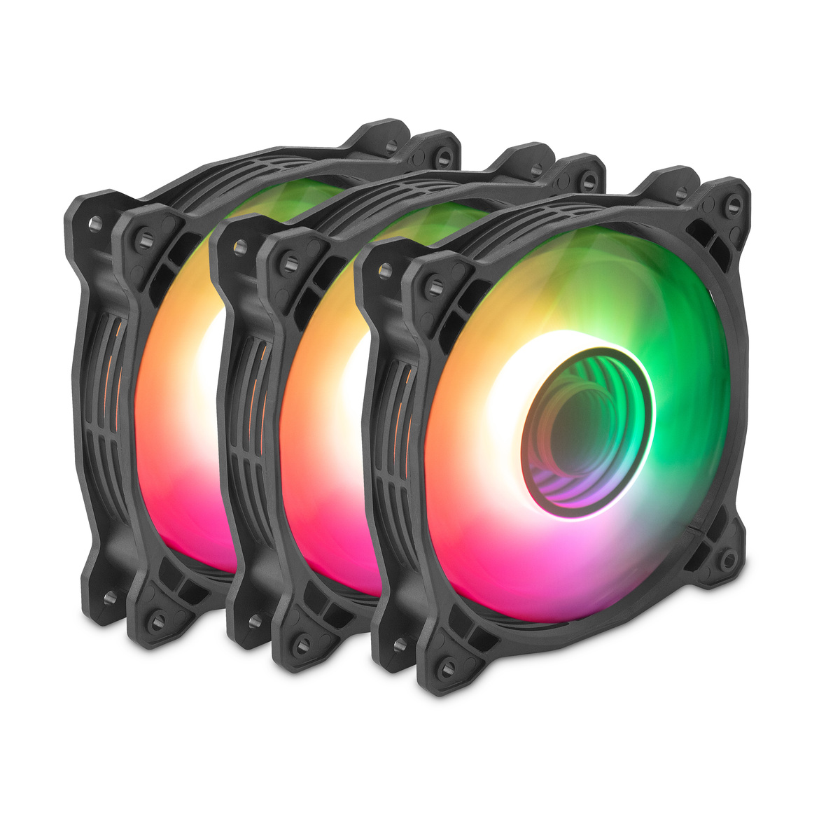 KIT DE 3 VENTILADORES ARGB YEYIAN TYPHOON YTK-120AL-01